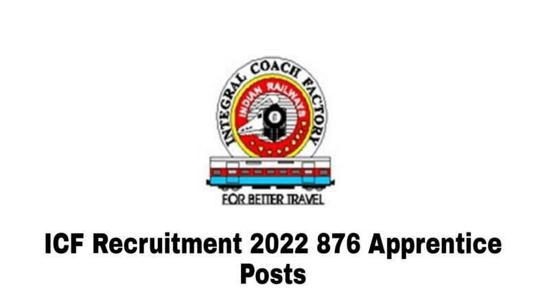 ICF Recruitment 2022 -876 Apprentice Posts